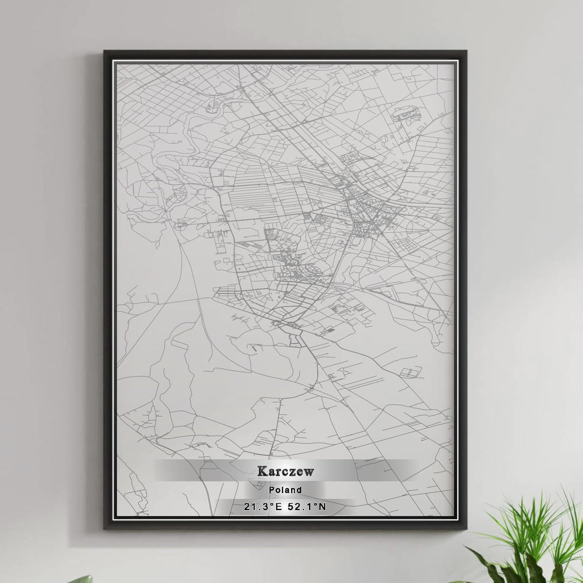 ROAD MAP OF KARCZEW, POLAND BY MAPBAKES