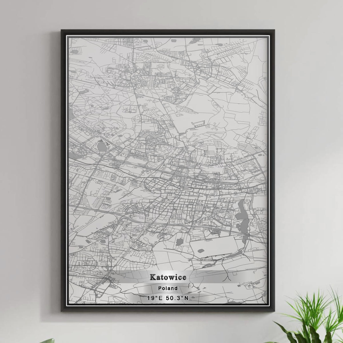 ROAD MAP OF KATOWICE, POLAND BY MAPBAKES