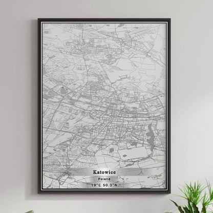 ROAD MAP OF KATOWICE, POLAND BY MAPBAKES