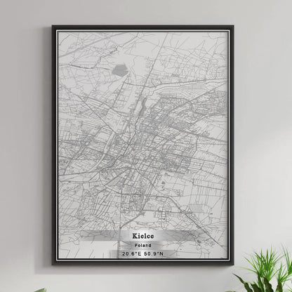 ROAD MAP OF KIELCE, POLAND BY MAPBAKES
