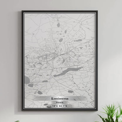 ROAD MAP OF KOSCIERZYNA, POLAND BY MAPBAKES