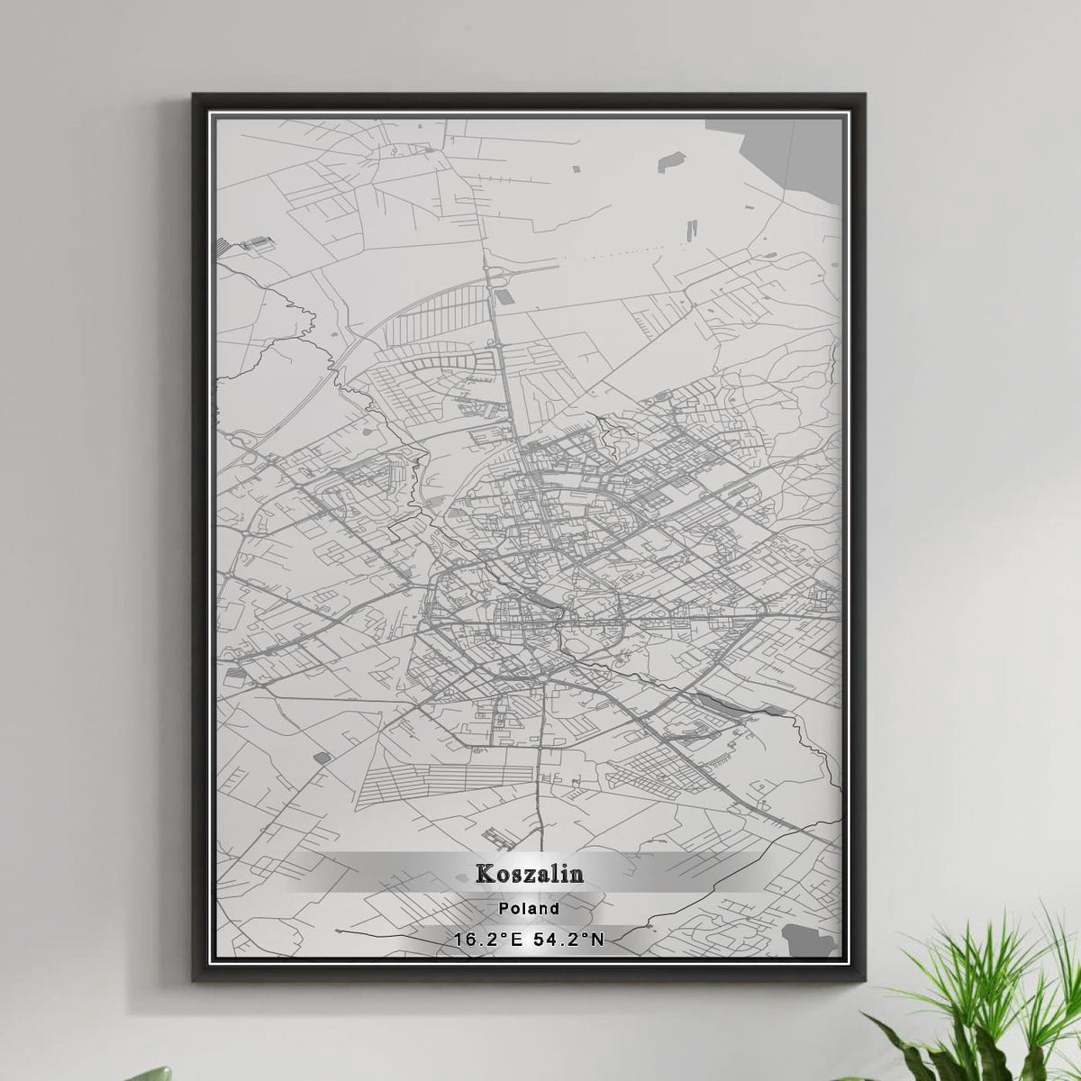 ROAD MAP OF KOSZALIN, POLAND BY MAPBAKES