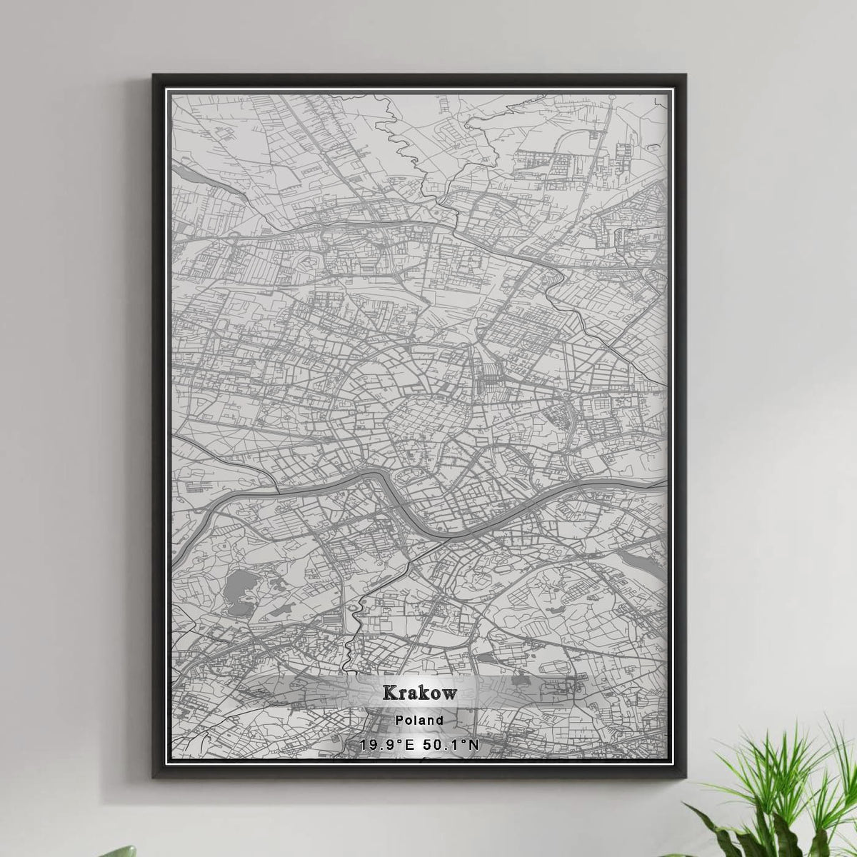 ROAD MAP OF KRAKOW, POLAND BY MAPBAKES