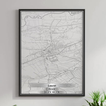 ROAD MAP OF LANCUT, POLAND BY MAPBAKES