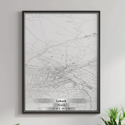 ROAD MAP OF LEBORK, POLAND BY MAPBAKES