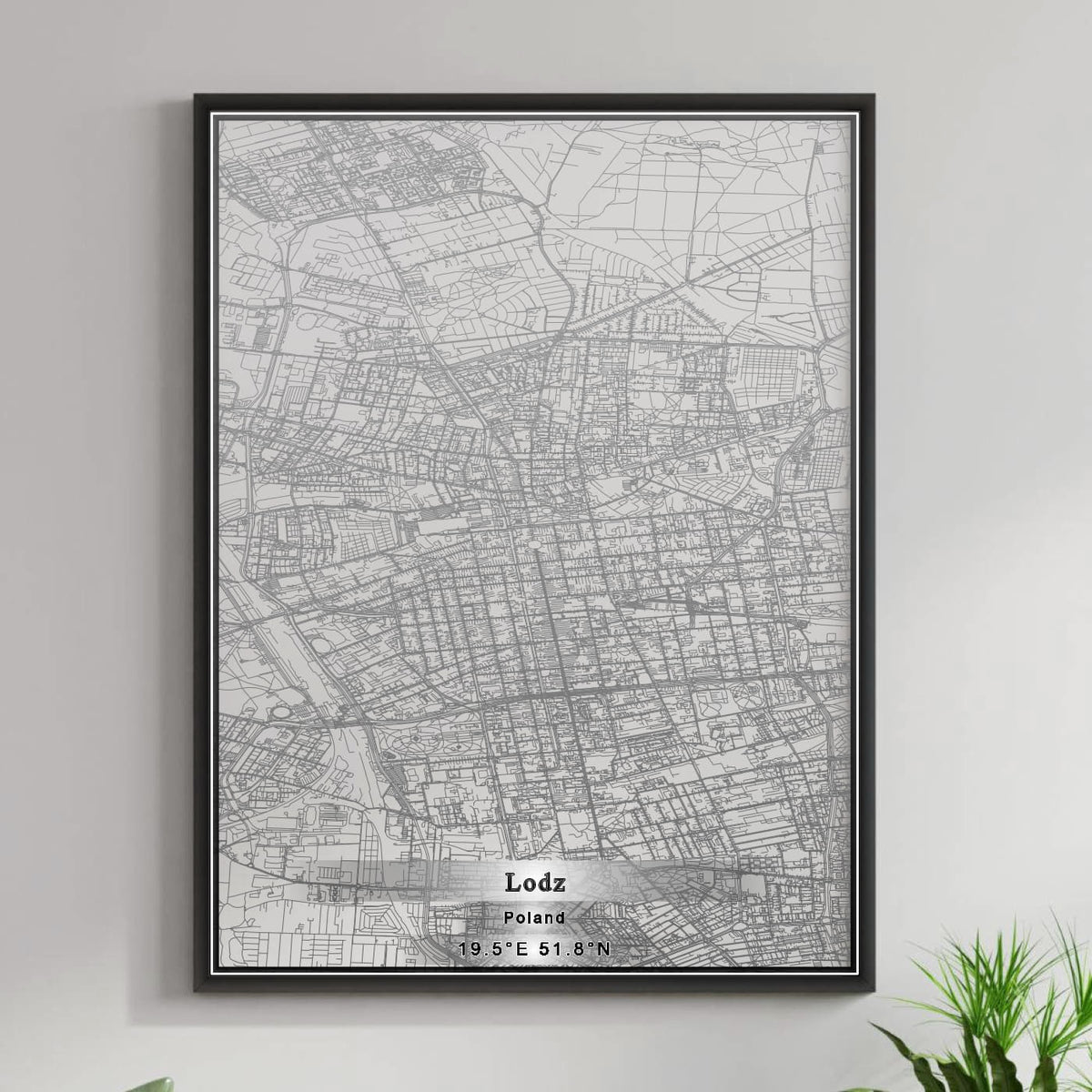 ROAD MAP OF LODZ, POLAND BY MAPBAKES