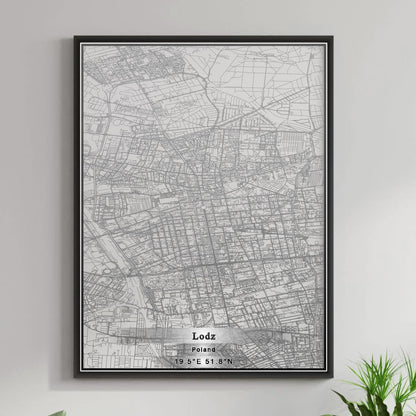 ROAD MAP OF LODZ, POLAND BY MAPBAKES