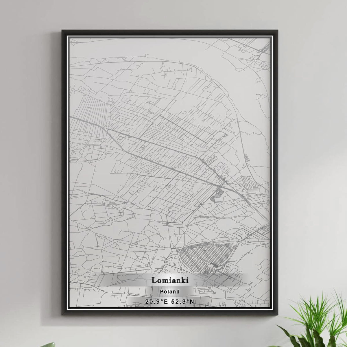 ROAD MAP OF LOMIANKI, POLAND BY MAPBAKES