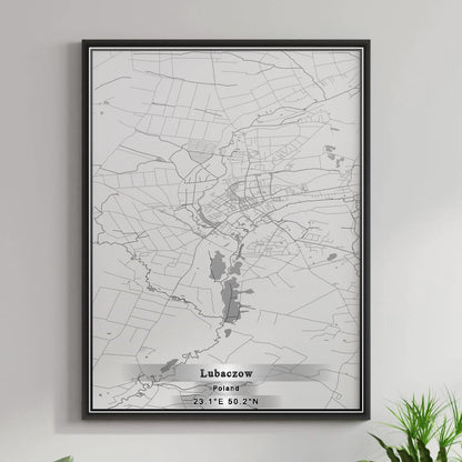 ROAD MAP OF LUBACZOW, POLAND BY MAPBAKES