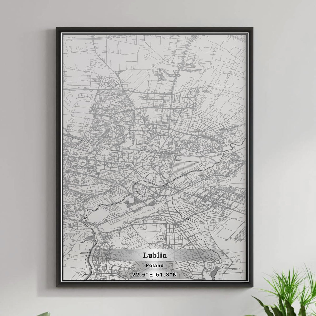 ROAD MAP OF LUBLIN, POLAND BY MAPBAKES