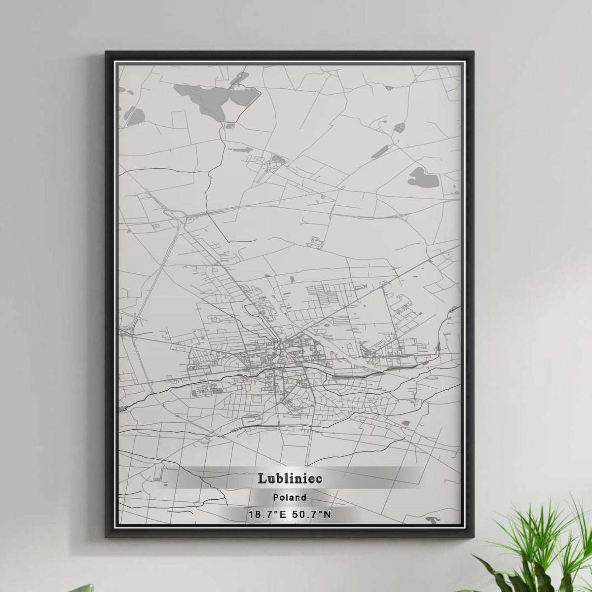 ROAD MAP OF LUBLINIEC, POLAND BY MAPBAKES