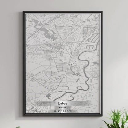 ROAD MAP OF LUBON, POLAND BY MAPBAKES