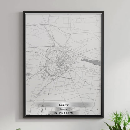 ROAD MAP OF LUKOW, POLAND BY MAPBAKES