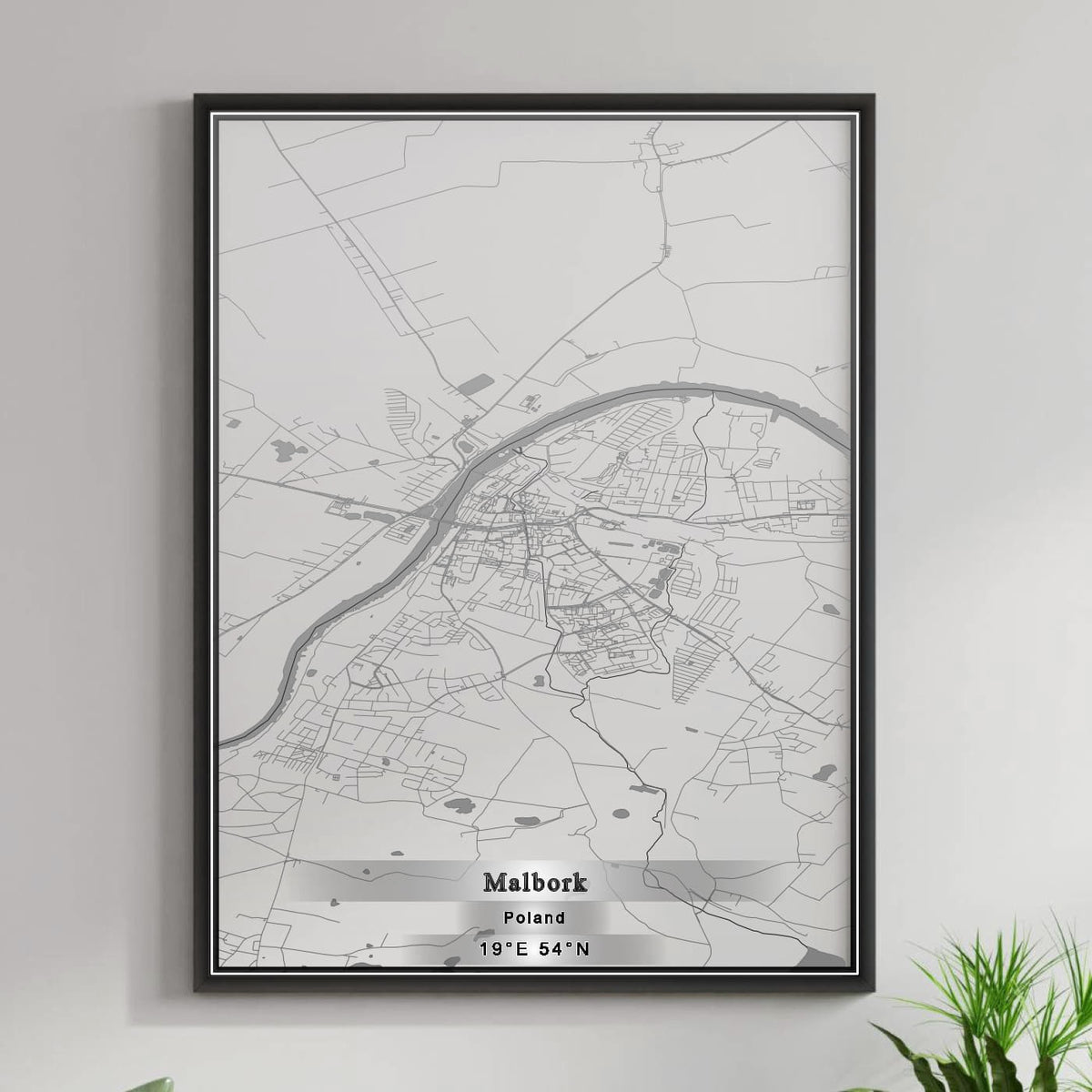 ROAD MAP OF MALBORK, POLAND BY MAPBAKES