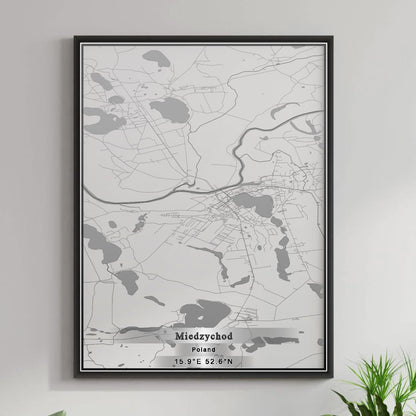 ROAD MAP OF MIEDZYCHOD, POLAND BY MAPBAKES