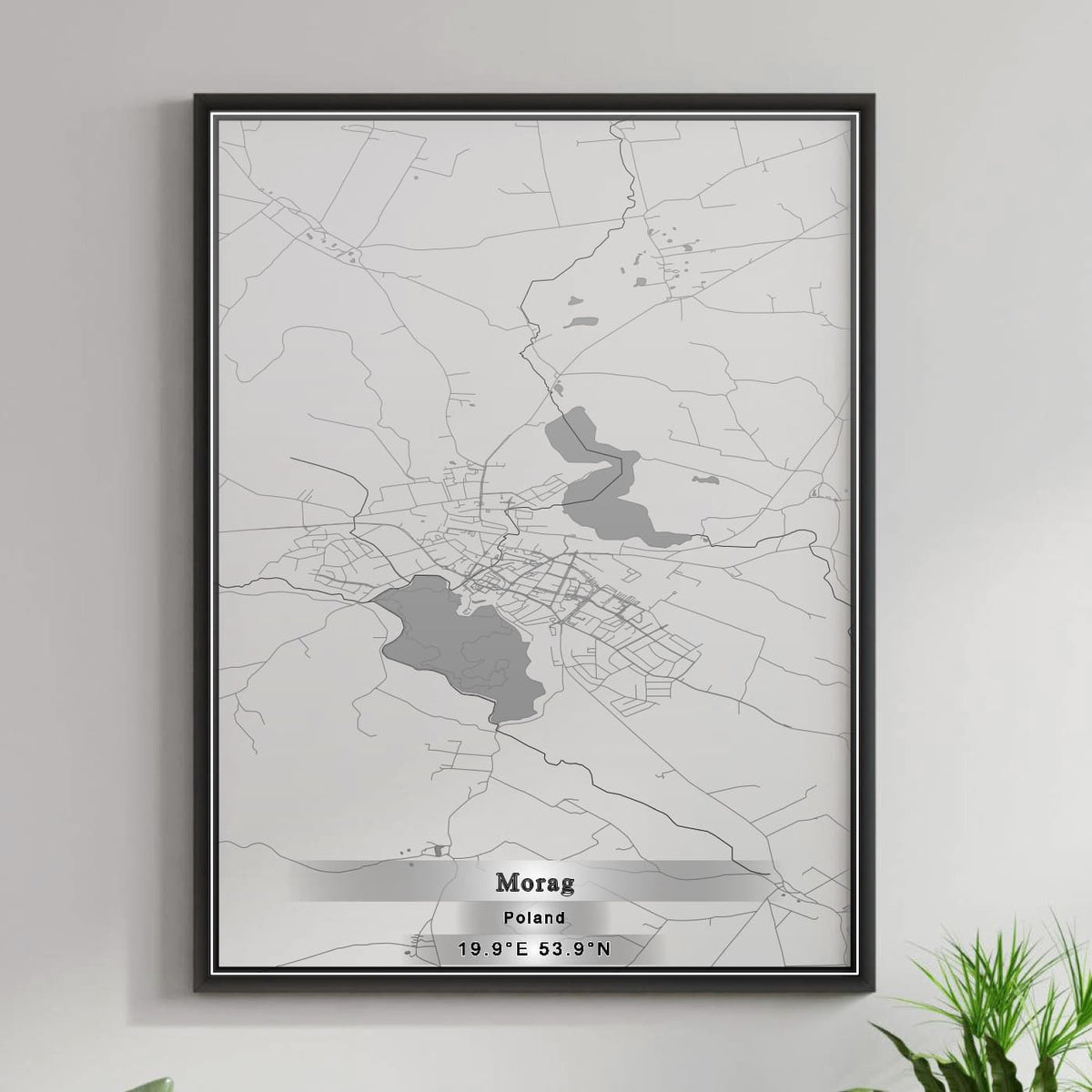 ROAD MAP OF MORAG, POLAND BY MAPBAKES