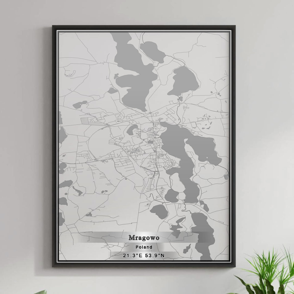 ROAD MAP OF MRAGOWO, POLAND BY MAPBAKES