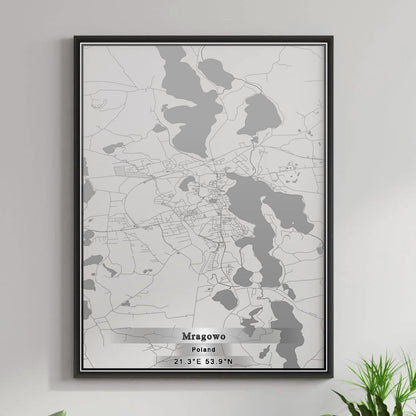 ROAD MAP OF MRAGOWO, POLAND BY MAPBAKES