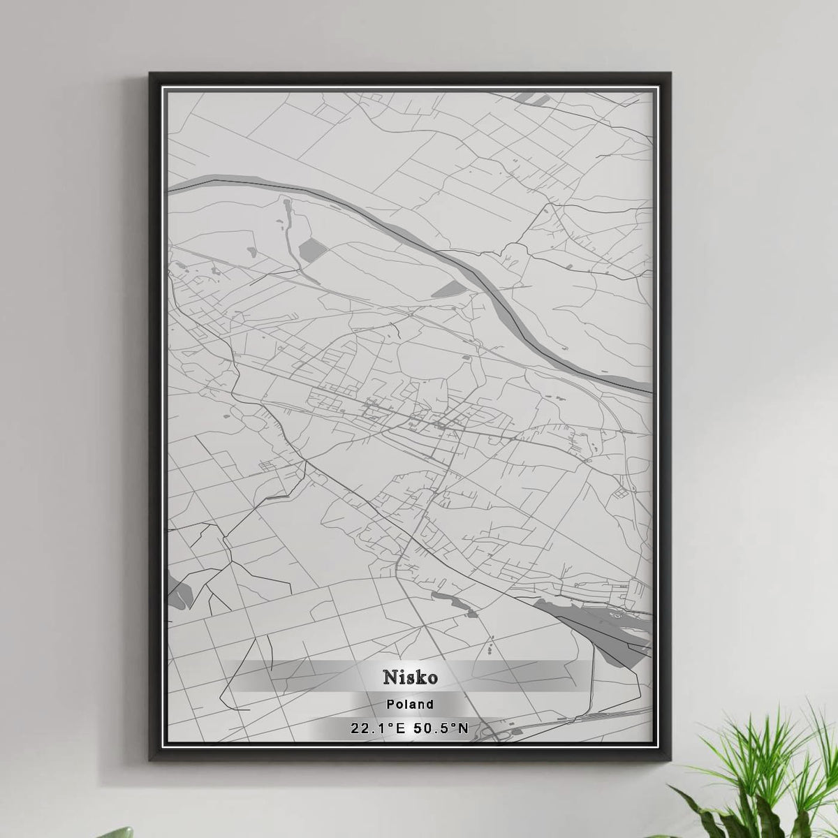 ROAD MAP OF NISKO, POLAND BY MAPBAKES