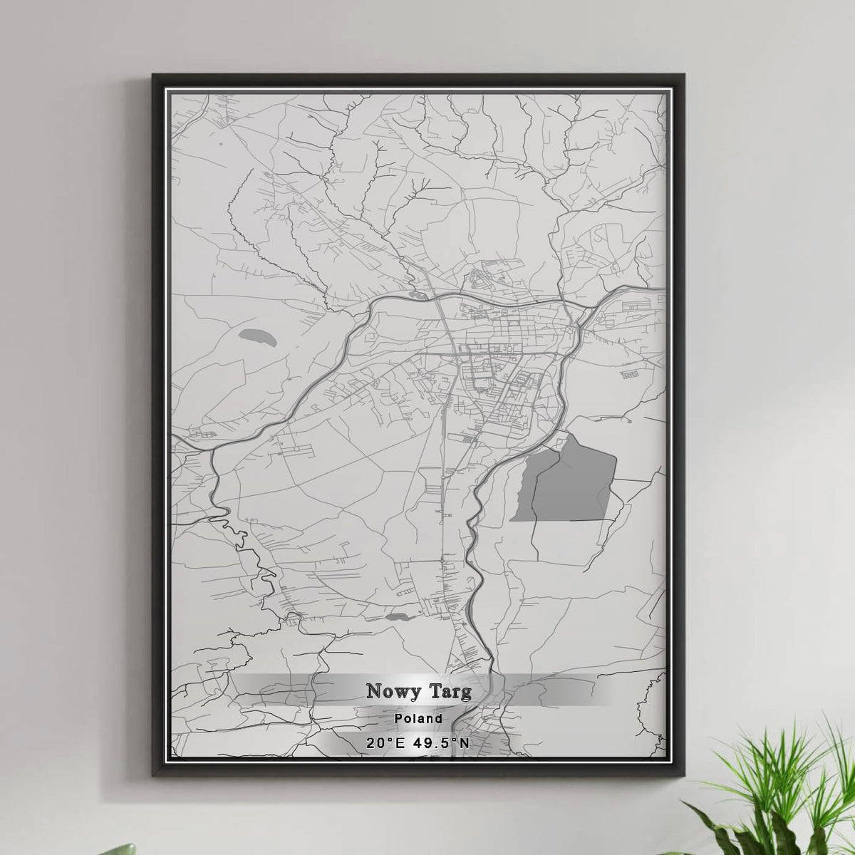 ROAD MAP OF NOWY TARG, POLAND BY MAPBAKES
