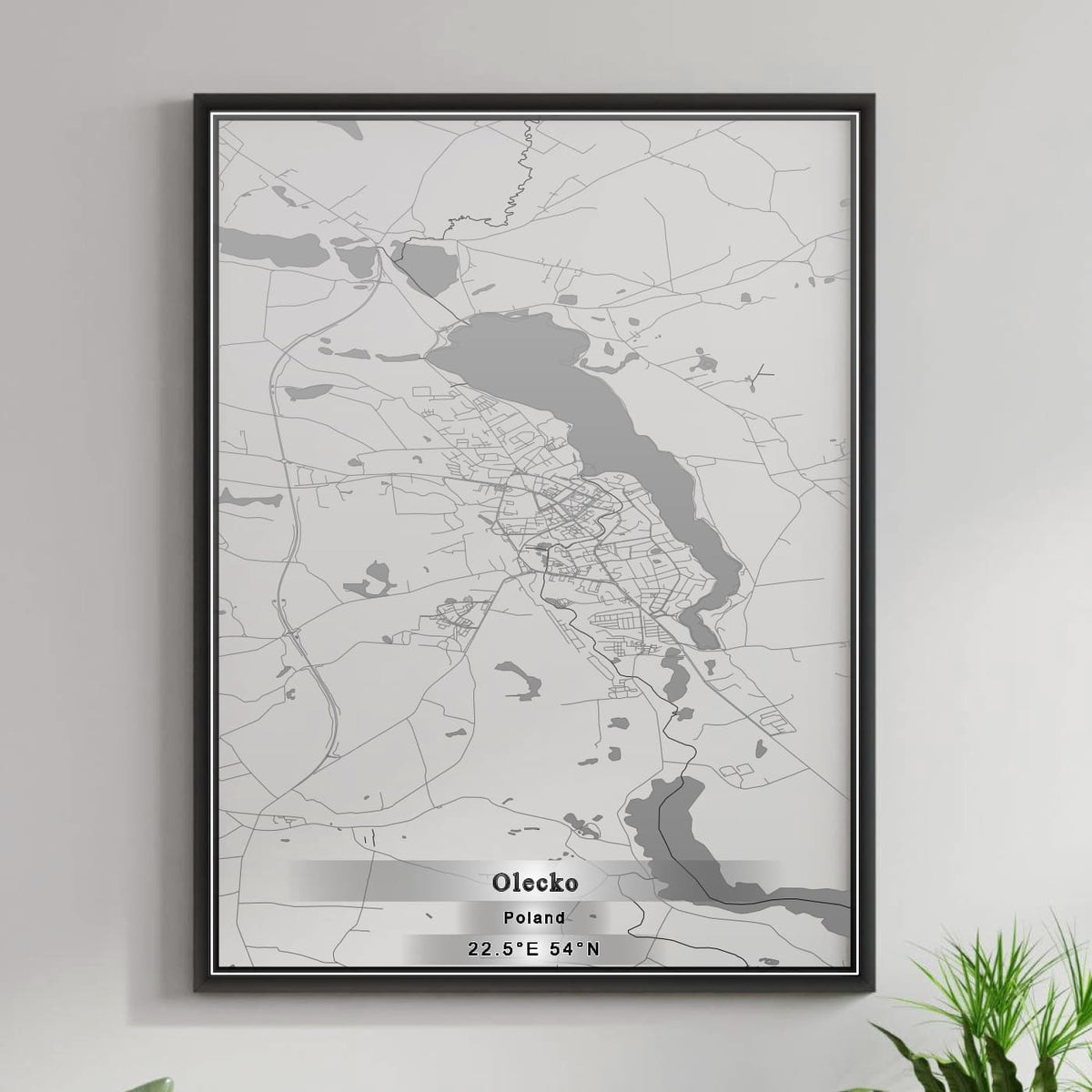 ROAD MAP OF OLECKO, POLAND BY MAPBAKES