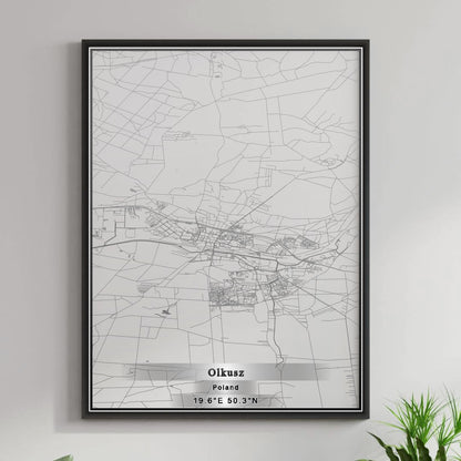 ROAD MAP OF OLKUSZ, POLAND BY MAPBAKES