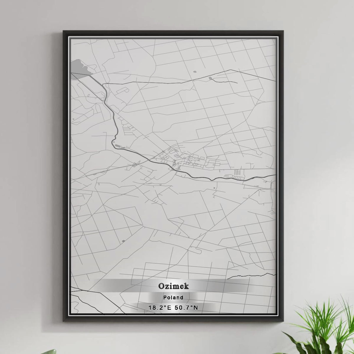 ROAD MAP OF OZIMEK, POLAND BY MAPBAKES