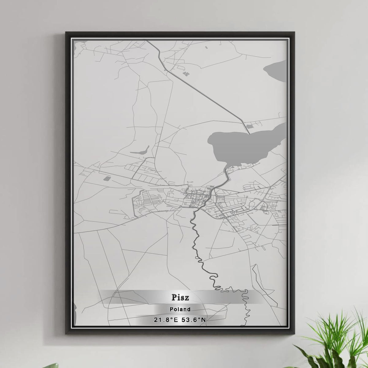 ROAD MAP OF PISZ, POLAND BY MAPBAKES