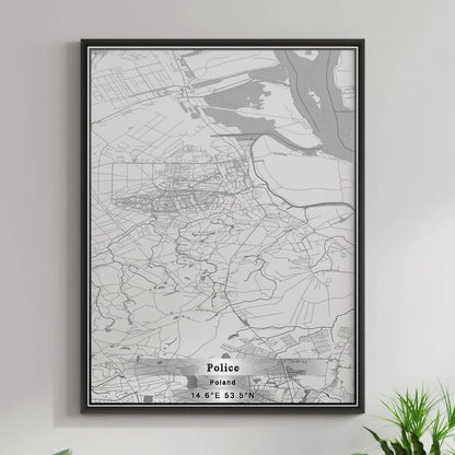 ROAD MAP OF POLICE, POLAND BY MAPBAKES