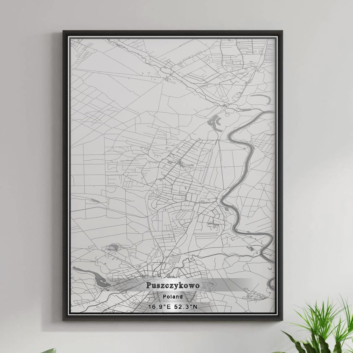 ROAD MAP OF PUSZCZYKOWO, POLAND BY MAPBAKES