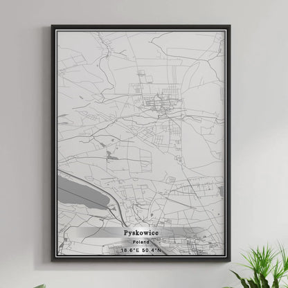 ROAD MAP OF PYSKOWICE, POLAND BY MAPBAKES