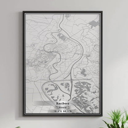 ROAD MAP OF RACIBORZ, POLAND BY MAPBAKES