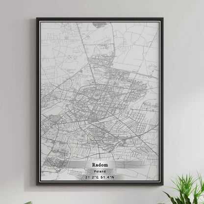ROAD MAP OF RADOM, POLAND BY MAPBAKES