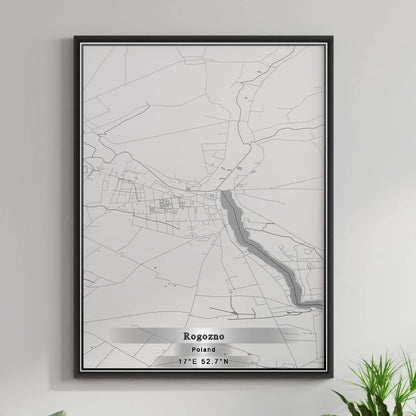 ROAD MAP OF ROGOZNO, POLAND BY MAPBAKES