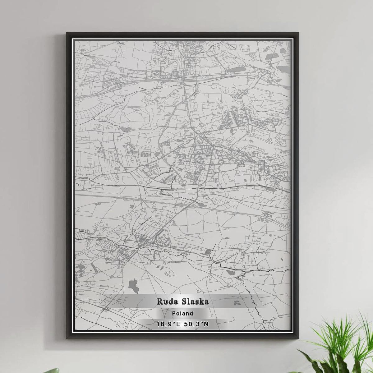 ROAD MAP OF RUDA SLASKA, POLAND BY MAPBAKES