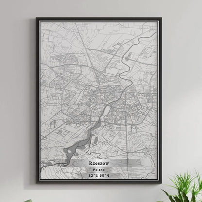 ROAD MAP OF RZESZOW, POLAND BY MAPBAKES
