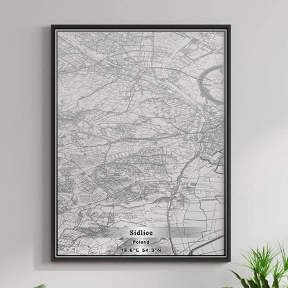 ROAD MAP OF SIDLICE, POLAND BY MAPBAKES