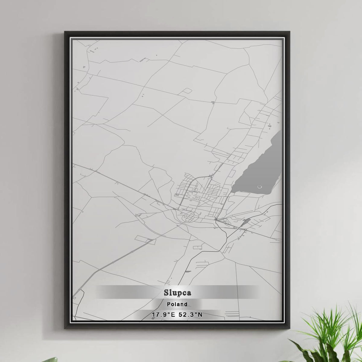 ROAD MAP OF SLUPCA, POLAND BY MAPBAKES