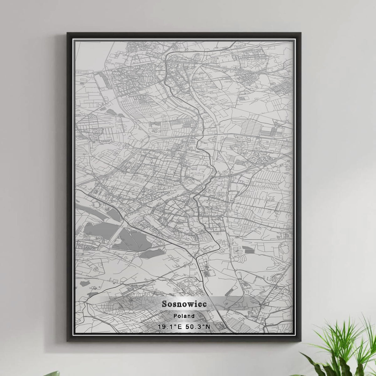 ROAD MAP OF SOSNOWIEC, POLAND BY MAPBAKES