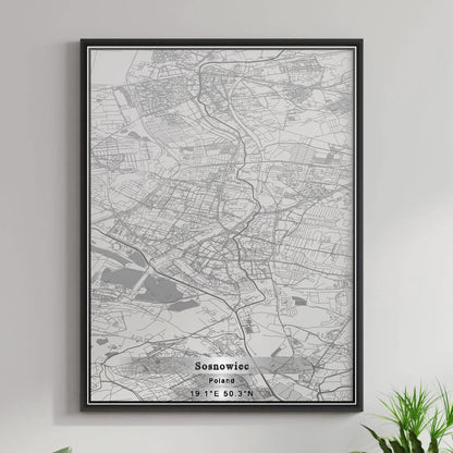 ROAD MAP OF SOSNOWIEC, POLAND BY MAPBAKES