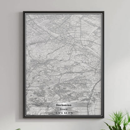 ROAD MAP OF SUCHANINO, POLAND BY MAPBAKES