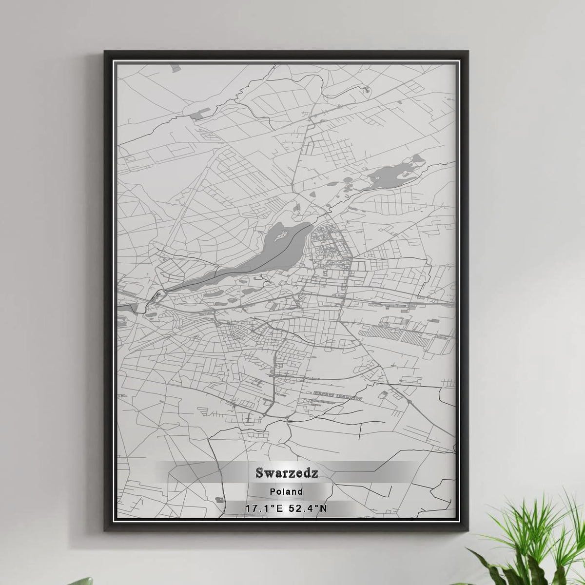 ROAD MAP OF SWARZEDZ, POLAND BY MAPBAKES