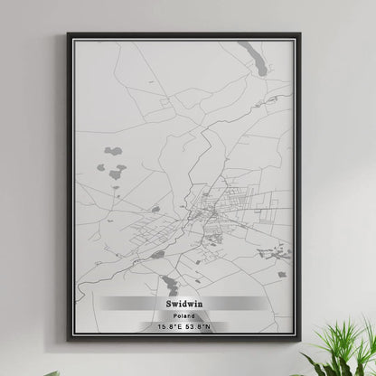 ROAD MAP OF SWIDWIN, POLAND BY MAPBAKES