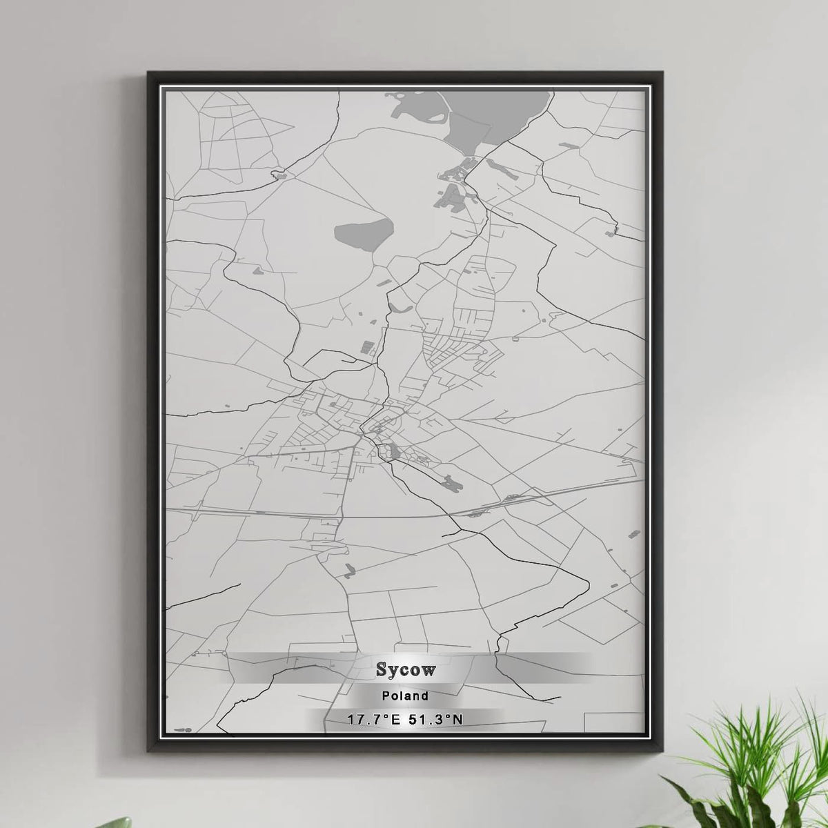 ROAD MAP OF SYCOW, POLAND BY MAPBAKES