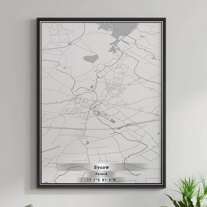 ROAD MAP OF SYCOW, POLAND BY MAPBAKES