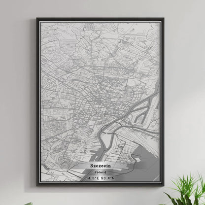 ROAD MAP OF SZCZECIN, POLAND BY MAPBAKES