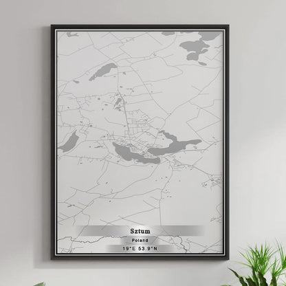 ROAD MAP OF SZTUM, POLAND BY MAPBAKES