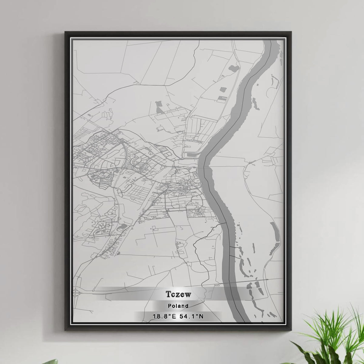 ROAD MAP OF TCZEW, POLAND BY MAPBAKES