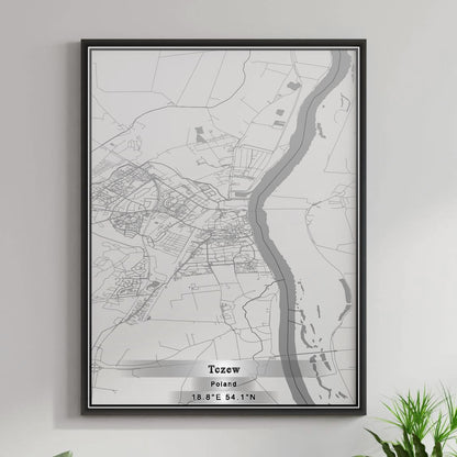 ROAD MAP OF TCZEW, POLAND BY MAPBAKES