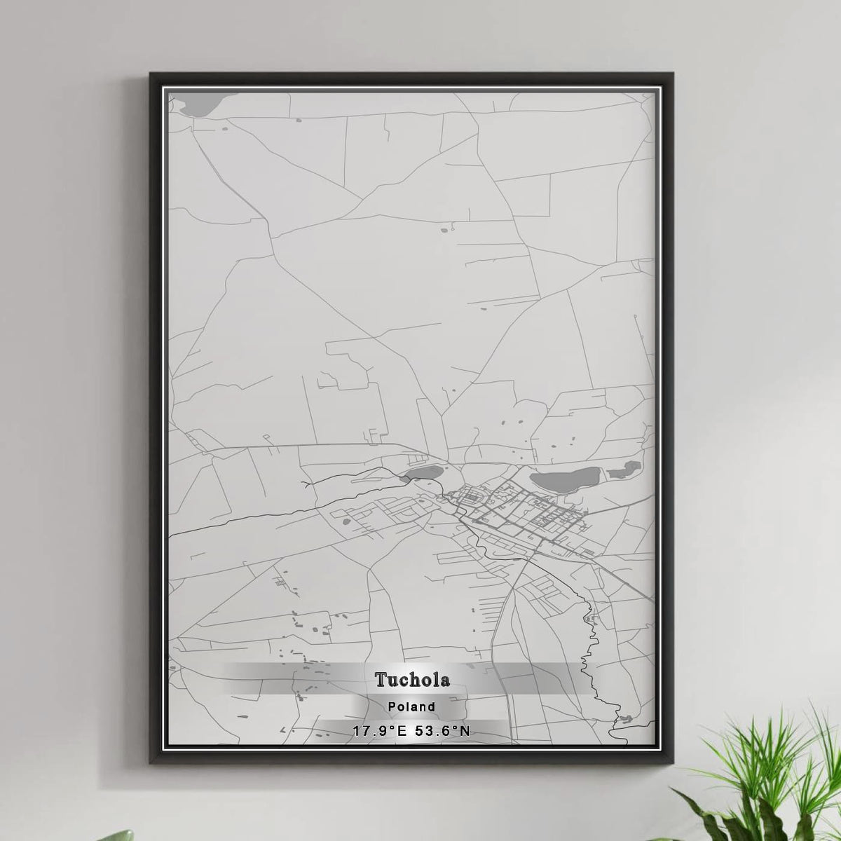 ROAD MAP OF TUCHOLA, POLAND BY MAPBAKES